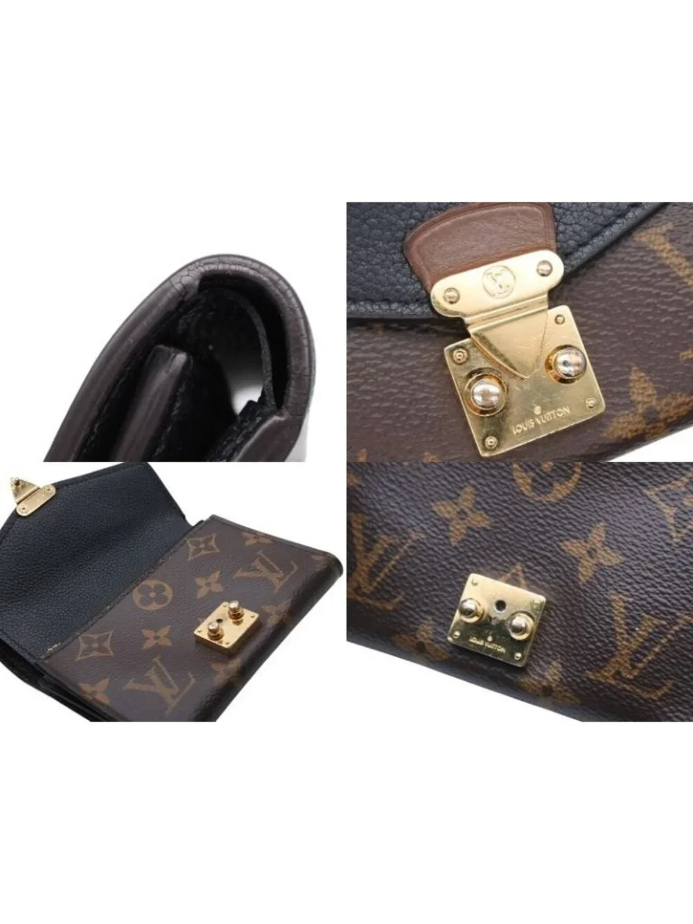 Louis Vuitton Portefeuille Pallas Compact Trifold Wallet Monogram Canvas Brown